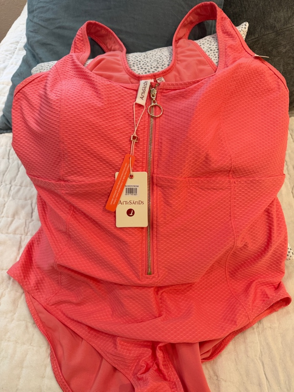 Artesands Coral Front-Zip One-Piece Swim